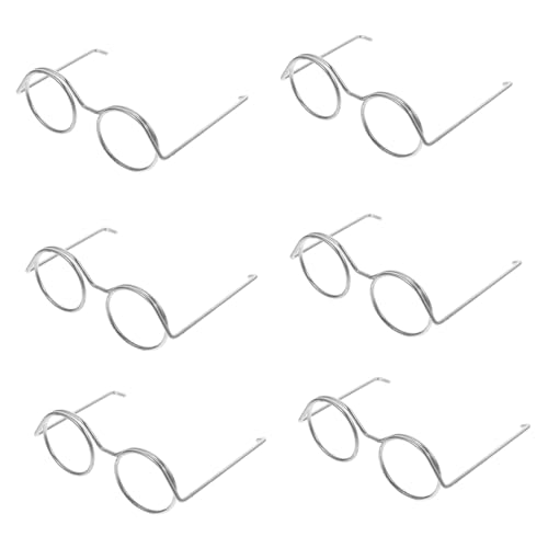NUSITOU 10st Puppenbrille Miniaturbrille Ohne Linse Mini-brille Winziges Brillengestell Brillen Für Puppen Mini-sonnenbrille Mini-glasrahmen Miniaturgläser Zubehör Eisen Rahmenlos von NUSITOU