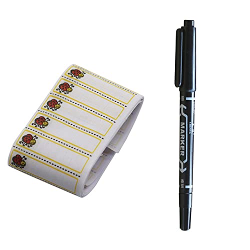 100 Stück weiße waschbare Namensetiketten zum Aufbügeln, Bienenmuster, Kleidungsetiketten, Kleidungsetiketten, Marker-Set für Kleidung, Accessoires, Etiketten und Stift 100 Stück weiße waschbare Namensetiketten zum Aufbügeln, Bienenmuster, Kleidungsetiketten, Kleidungsetiketten, Marker-Set für Kleidung, Accessoires, Etiketten und Stift von NUTENZA