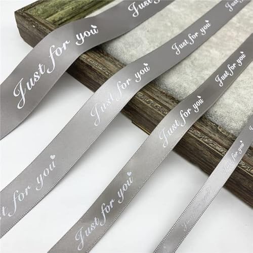 5 Yards 10/20/25/38 mm Polyesterband, bedruckt, nur für Sie, Band für handgefertigte romantische Geschenkverpackungen, Hochzeitsdekoration, grau, 25 mm, 5 Yards 5 Yards 10/20/25/38 mm Polyesterband, bedruckt, nur für Sie, Band für handgefertigte romantische Geschenkverpackungen, Hochzeitsdekoration, grau, 25 mm, 5 Yards von NUTENZA