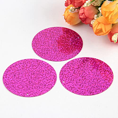 Pailletten 50 mm große runde Laser-Pailletten 5 cm PVC flache lose Pailletten Paillette Nähen Hochzeitstuch Material Pailletten 10 g-Laser Rose rot, 40 mm 10 g von NUTENZA