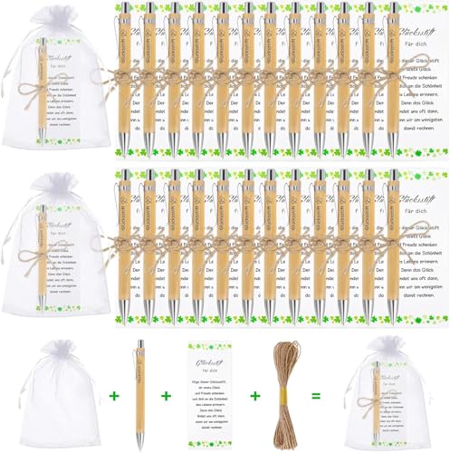 24 Set Glücksstift Kugelschreiber Dankeschön Geschenke Holz Kugelschreiber Stifte mit Spruch mit Karte Organzabeutel Abschiedsgeschenk für Kollegen Kleine Geschenke für Kollegen für Lehrerin Kollegen 24 Set Glücksstift Kugelschreiber Dankeschön Geschenke Holz Kugelschreiber Stifte mit Spruch mit Karte Organzabeutel Abschiedsgeschenk für Kollegen Kleine Geschenke für Kollegen für Lehrerin Kollegen von NUUOTP