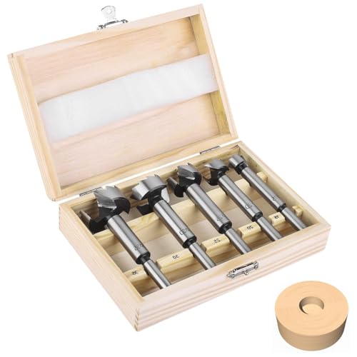 5 Stück Forstnerbohrer Set, Professional Forstnerbohrer 15-35 mm, Forstner Cutter mit Rundschaft, Wolframstahl Forstnerbohrer, Forstner Bohrer für Holz, für Hart & Weichholz 5 Stück Forstnerbohrer Set, Professional Forstnerbohrer 15-35 mm, Forstner Cutter mit Rundschaft, Wolframstahl Forstnerbohrer, Forstner Bohrer für Holz, für Hart & Weichholz von NUWIQ