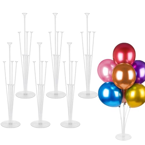 Ballonständer-Kits, 6 Sets Tischständer-Set, 70 cm transparente Stäbchen, wiederverwendbare Ballonständer für Tisch, Desktop-Dekoration für Geburtstags- und Hochzeitsfeiern Ballonständer-Kits, 6 Sets Tischständer-Set, 70 cm transparente Stäbchen, wiederverwendbare Ballonständer für Tisch, Desktop-Dekoration für Geburtstags- und Hochzeitsfeiern von NUWIQ