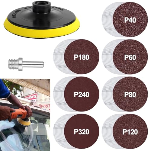 Schleifscheiben Pad Set, 70 Stück Quick Change Discs Set, 125mm Sanding Discs, mit Schleifteller und Schaft, Schleifpapier Körnung 40 60 80 120 180 240 320, für Winkelschleifer Bohrschleifer Schleifscheiben Pad Set, 70 Stück Quick Change Discs Set, 125mm Sanding Discs, mit Schleifteller und Schaft, Schleifpapier Körnung 40 60 80 120 180 240 320, für Winkelschleifer Bohrschleifer von NUWIQ