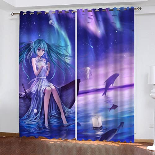 NUYSP Anime Vorhang Blickdicht B 150 X H 166 cm Polyester Vorhänge mit Ösen 2er Set Gardinen, 3D Gedruckt Manga-Mädchen Verdunkelungsvorhang für Kinderzimmer Wohnzimmer Schlafzimmer NUYSP Anime Vorhang Blickdicht B 150 X H 166 cm Polyester Vorhänge mit Ösen 2er Set Gardinen, 3D Gedruckt Manga-Mädchen Verdunkelungsvorhang für Kinderzimmer Wohnzimmer Schlafzimmer von NUYSP