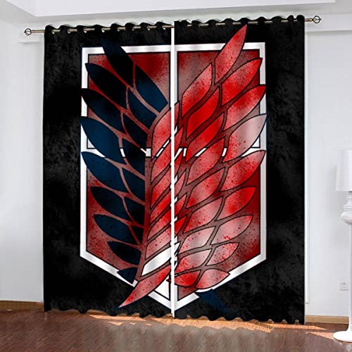 NUYSP Anime Vorhang Blickdicht B 183 X H 214 cm Polyester Vorhänge mit Ösen 2er Set Gardinen, 3D Gedruckt Comics Verdunkelungsvorhang für Kinderzimmer Wohnzimmer Schlafzimmer NUYSP Anime Vorhang Blickdicht B 183 X H 214 cm Polyester Vorhänge mit Ösen 2er Set Gardinen, 3D Gedruckt Comics Verdunkelungsvorhang für Kinderzimmer Wohnzimmer Schlafzimmer von NUYSP