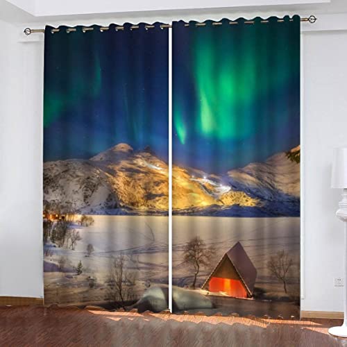 NUYSP Polarlicht Gardinen mit ösen B 200 X H 160 cm Natürliche Landschaft Schallschutz Polyester Vorhang Blickdicht für Mädchen Jugendzimmer Wohnzimmer Modern Dekoration Verdunkelung Vorhänge 2er Set NUYSP Polarlicht Gardinen mit ösen B 200 X H 160 cm Natürliche Landschaft Schallschutz Polyester Vorhang Blickdicht für Mädchen Jugendzimmer Wohnzimmer Modern Dekoration Verdunkelung Vorhänge 2er Set von NUYSP