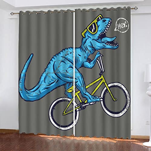 NUYSP Vorhang Dinosaurier Polyester Vorhänge mit Ösen Gardinen 3D Cartoon-Tiere Verdunkelungsvorhang für Kinderzimmer Wohnzimmer Schlafzimmer 150X166 cm BXH NUYSP Vorhang Dinosaurier Polyester Vorhänge mit Ösen Gardinen 3D Cartoon-Tiere Verdunkelungsvorhang für Kinderzimmer Wohnzimmer Schlafzimmer 150X166 cm BXH von NUYSP