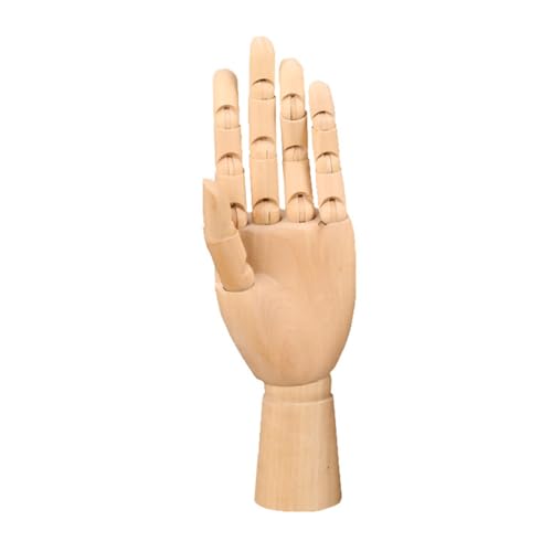 NUZAMAS Handmodellstatue aus Holz für Zuhause, Büro, Schreibtisch, Dekoration, 17,8 cm, Linke Hand, Kunstschaufensterpuppe, Figur für Hand, Schmuck, Präsentation, Dekoration, Skizzieren, Malen von NUZAMAS