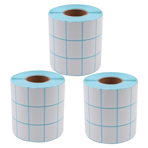 Set of 3 NUZAMAS 32x25mm Thermal Paper Sticker Labels Total 15000 Blank Sticker 3 Rows Anti Scratch Waterproof Oil Resistant Self Adhesive Labels for Thermal Label Printer von NUZAMAS