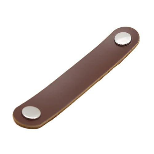 NUZBCPETR Ledergriffe, Einloch-Möbelgriff aus weichem Leder for Küchenschränke, Kleiderschränke, Türen, Schubladen, Ledergriffe aus Zinklegierung, Schubladengriffe aus Leder(Cool Brown) von NUZBCPETR