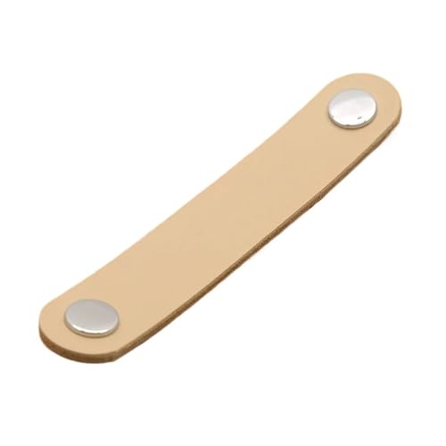 NUZBCPETR Ledergriffe, Einloch-Möbelgriff aus weichem Leder for Küchenschränke, Kleiderschränke, Türen, Schubladen, Ledergriffe aus Zinklegierung, Schubladengriffe aus Leder(Shallow Khaki) von NUZBCPETR