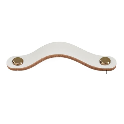 NUZBCPETR Ledergriffe, Ledergriff Möbelbeschläge Schubladenschrank Türknöpfe Küchenschrank Schuhschrankgriffe Lederschubladengriffe(Golden,96mm) von NUZBCPETR