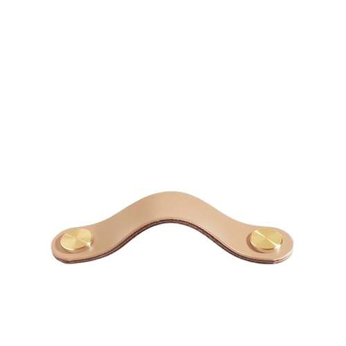 NUZBCPETR Ledergriffe, Lederschrankgriffe Möbelgriff for Kinderzimmer Küchengriff Schubladenknöpfe Türbeschläge Lederschubladengriffe(Beige,96mm) von NUZBCPETR