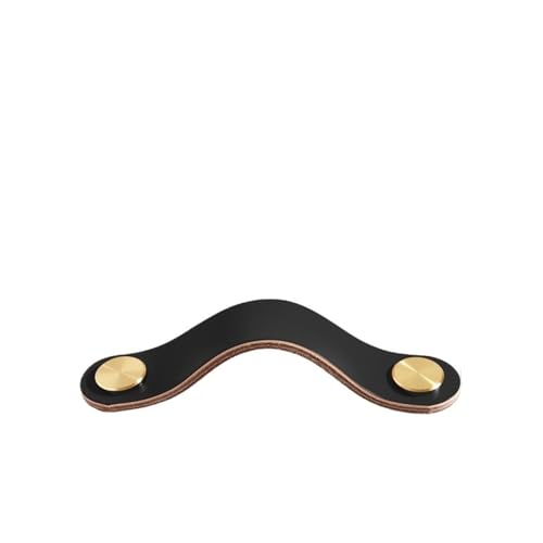 NUZBCPETR Ledergriffe, Lederschrankgriffe Möbelgriff for Kinderzimmer Küchengriff Schubladenknöpfe Türbeschläge Lederschubladengriffe(Black,128mm) von NUZBCPETR