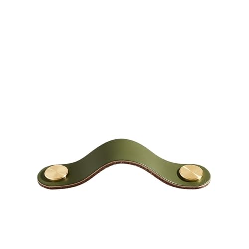 NUZBCPETR Ledergriffe, Lederschrankgriffe Möbelgriff for Kinderzimmer Küchengriff Schubladenknöpfe Türbeschläge Lederschubladengriffe(Green,128mm) von NUZBCPETR