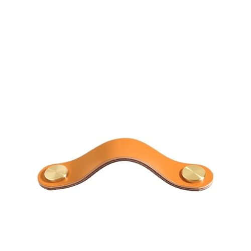 NUZBCPETR Ledergriffe, Lederschrankgriffe Möbelgriff for Kinderzimmer Küchengriff Schubladenknöpfe Türbeschläge Lederschubladengriffe(Light Orange,96mm) von NUZBCPETR