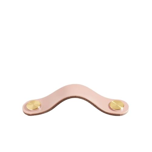 NUZBCPETR Ledergriffe, Lederschrankgriffe Möbelgriff for Kinderzimmer Küchengriff Schubladenknöpfe Türbeschläge Lederschubladengriffe(Pink,128mm) von NUZBCPETR