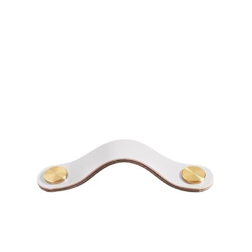 NUZBCPETR Ledergriffe, Lederschrankgriffe Möbelgriff for Kinderzimmer Küchengriff Schubladenknöpfe Türbeschläge Lederschubladengriffe(White,128mm) von NUZBCPETR