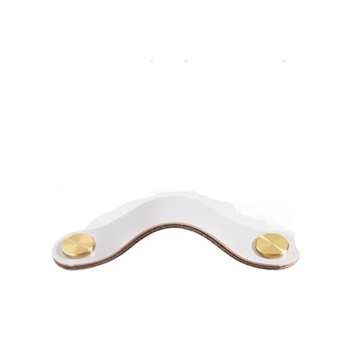 NUZBCPETR Ledergriffe, Lederschrankgriffe Möbelgriff for Kinderzimmer Küchengriff Schubladenknöpfe Türbeschläge Lederschubladengriffe(White,160mm) von NUZBCPETR