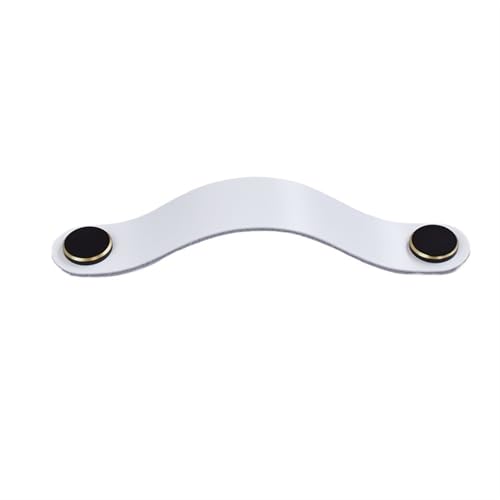 NUZBCPETR Ledergriffe, Möbelgriffe aus Leder, for Küchenschränke, Aufbewahrungstüren, Schuhschränke, Kleiderschrank, Schubladengriffe aus Leder(128mmwhite Black) von NUZBCPETR