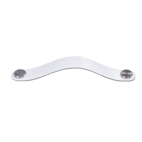 NUZBCPETR Ledergriffe, Möbelgriffe aus Leder, for Küchenschränke, Aufbewahrungstüren, Schuhschränke, Kleiderschrank, Schubladengriffe aus Leder(160mmwhite Silver) von NUZBCPETR