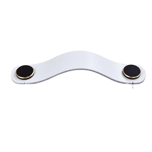 NUZBCPETR Ledergriffe, Möbelgriffe aus Leder, for Küchenschränke, Aufbewahrungstüren, Schuhschränke, Kleiderschrank, Schubladengriffe aus Leder(96mmwhite Black) von NUZBCPETR