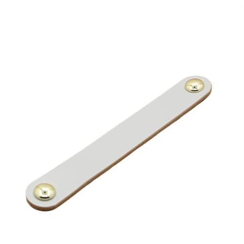 NUZBCPETR Ledergriffe, Schubladenschranktür Möbelgriff Leder Schwarze Griffe Kleiderschrank Küchenknöpfe Hardware Türgriffe Leder Schubladengriffe(Beige Chrome,128mm) von NUZBCPETR