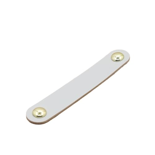 NUZBCPETR Ledergriffe, Schubladenschranktür Möbelgriff Leder Schwarze Griffe Kleiderschrank Küchenknöpfe Hardware Türgriffe Leder Schubladengriffe(Beige Chrome,96mm) von NUZBCPETR