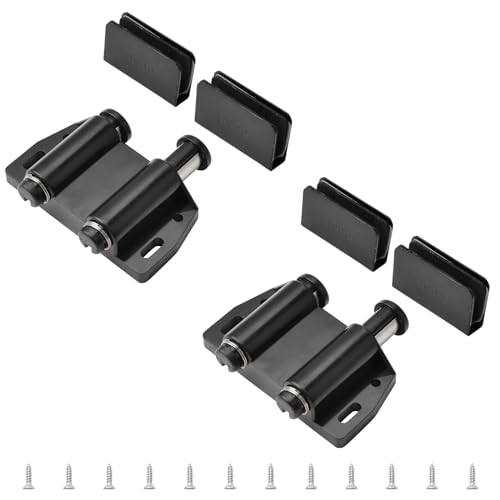 NUZBCPETR magnetiska dörrstopp för skåp, Magnetverschluss for Glastüren, passend for 3–6 mm Starke, frei schwingende Glastüren.(Black,Double Door) von NUZBCPETR