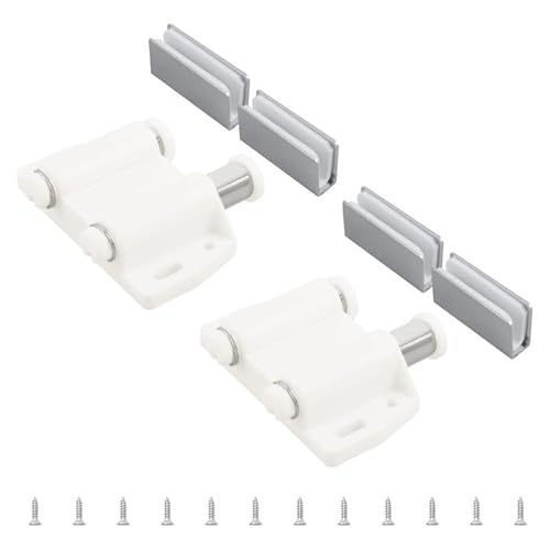 NUZBCPETR magnetiska dörrstopp för skåp, Magnetverschluss for Glastüren, passend for 3–6 mm Starke, frei schwingende Glastüren.(Whitesilver,Double Door) von NUZBCPETR