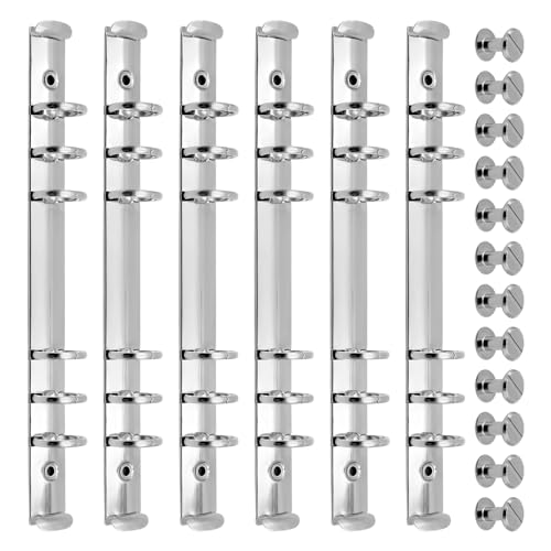 NVGFTG 6 Stück A5 Ringbuchmechanik 6 Loch Bindering, Metallclip Ringbuch Ringe zum Buchbinden, Lose Blatt Buchring 25mm Ring Binder Mechanismus für Terminplaner Albums Notizbücher (Silber) von NVGFTG