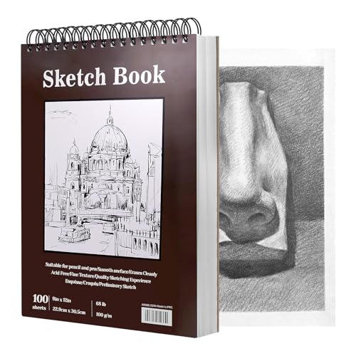 NVGFTG Skizzenbuch A4 Sketchbook Skizzenblock mit Spiralbindung - 200 Seiten/100 Blatt - 100 g/m² Zeichenblock Skizzenpapier Zum Zeichnen Malblock Zeichenpapier für Studenten Künstler NVGFTG Skizzenbuch A4 Sketchbook Skizzenblock mit Spiralbindung - 200 Seiten/100 Blatt - 100 g/m² Zeichenblock Skizzenpapier Zum Zeichnen Malblock Zeichenpapier für Studenten Künstler von NVGFTG