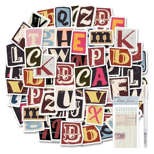 NVGVUP 104 Stück Vintage Buchstaben Aufkleber, Selbstklebend Wasserfeste Vinyl Alphabet Aufkleber, Dekorative Aufkleber für Deko Gepäck Laptop, mit Scrapbooking Papier Schnell trocknender klebestift NVGVUP 104 Stück Vintage Buchstaben Aufkleber, Selbstklebend Wasserfeste Vinyl Alphabet Aufkleber, Dekorative Aufkleber für Deko Gepäck Laptop, mit Scrapbooking Papier Schnell trocknender klebestift von NVGVUP