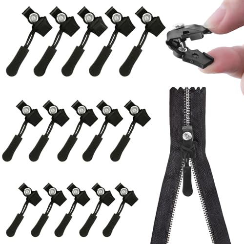 NVGVUP 15 Stück Reißverschluss Anhänger, Fix-Reißverschlusszieher, 3 Größen Universal Ersatz Reißverschluss Set, Abnehmbarer Zipper Reparatur für Jacke Rucksack Gepäck Schlafsa NVGVUP 15 Stück Reißverschluss Anhänger, Fix-Reißverschlusszieher, 3 Größen Universal Ersatz Reißverschluss Set, Abnehmbarer Zipper Reparatur für Jacke Rucksack Gepäck Schlafsa von NVGVUP