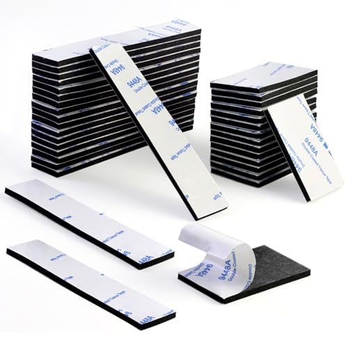 NVGVUP Klebepads Doppelseitig Extra Stark: 100 Stück Wasserfeste Schaumstoff Klebepads, 3mm Thick Doppelseitiges Klebeband für Zuhause Büro Auto Schule, Leicht zu Schneiden (Schwarz) von NVGVUP
