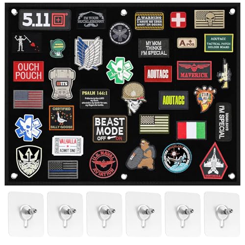 NVGVUP Klett Wand Klettfläche, Kletttafel Patches Klett, Taktische Patch Display Tafel Mit Ösen, Taktische Militär Klett Patch Board Faltbar (58 x 45 cm) von NVGVUP