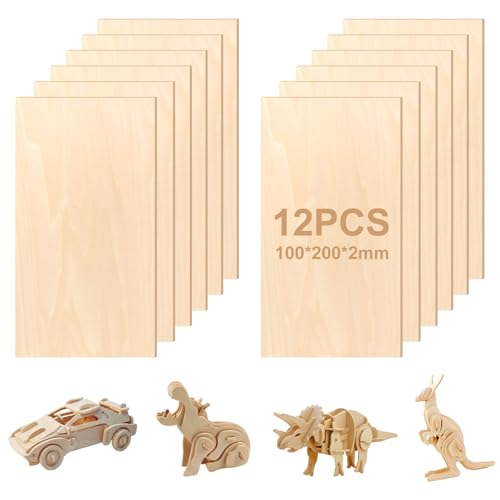 NVIYAM 12 Stück Sperrholzplatte, 200 * 100 * 2mm Lindensperrholz Holz Platten, Natürliches Unfertiges Balsaholz Platten, Bastelholz Holzplatte zum Basteln für DIY Modell, Kunst und Handwerk, Gemälde NVIYAM 12 Stück Sperrholzplatte, 200 * 100 * 2mm Lindensperrholz Holz Platten, Natürliches Unfertiges Balsaholz Platten, Bastelholz Holzplatte zum Basteln für DIY Modell, Kunst und Handwerk, Gemälde von NVIYAM