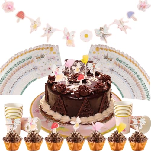 NVKRLFYD 66 Stück Feenparty-Geschirr-Sets Einweggeschirr Pappteller Pappbecher Seidenpapier Kuchendekoration Banner Babyparty Geburtstag Hochzeit Party Ein Set für 10 Personen NVKRLFYD 66 Stück Feenparty-Geschirr-Sets Einweggeschirr Pappteller Pappbecher Seidenpapier Kuchendekoration Banner Babyparty Geburtstag Hochzeit Party Ein Set für 10 Personen von NVKRLFYD