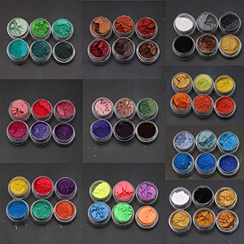 1 Set Epoxidharz Farbstoff Perlenpigment für Seife Handgemachte Kosmetik Grade Perlglanz Natürliches Glimmer Mineralpulver von NVOQILIN