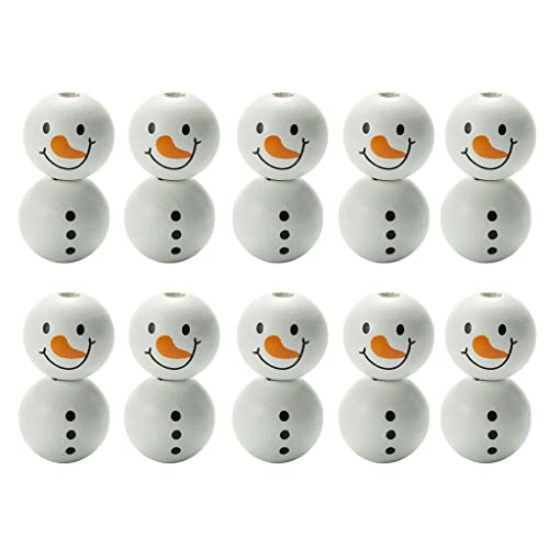 20 Stück 20 mm Schneemann Runde Holzperlen Halloween Party Dekoration Kinderspielzeug Zubehör Schneemann Zubehör von NVOQILIN