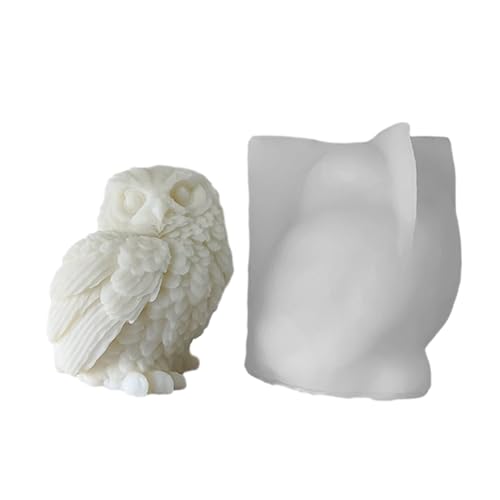 3D-Eulen-Silikonform, Duftwachsformen, handgefertigt, Gips, Harz, Seife, Handwerk, Desktop-Ornament von NVOQILIN