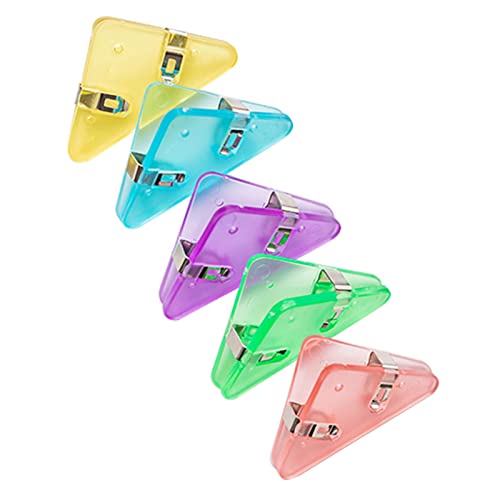 5 x Eck-Papierklemmen, dreieckig, Büroklammern, Lesezeichen, Clip, Ordner, Organizer, hält 50 Blatt für Schule, Büro, Ecke 5 x Eck-Papierklemmen, dreieckig, Büroklammern, Lesezeichen, Clip, Ordner, Organizer, hält 50 Blatt für Schule, Büro, Ecke von NVOQILIN