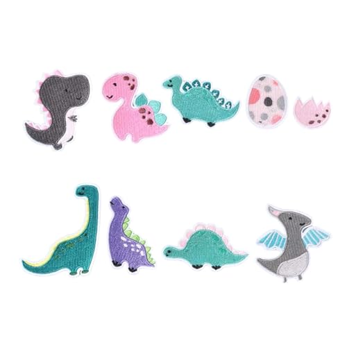 9 Stück schöne Tier-Reparaturflicken zum Aufbügeln, bestickte Flicken zum Aufbügeln, Cartoon-Dinosaurier-Aufnäher für Kleidung, Hut 9 Stück schöne Tier-Reparaturflicken zum Aufbügeln, bestickte Flicken zum Aufbügeln, Cartoon-Dinosaurier-Aufnäher für Kleidung, Hut von NVOQILIN