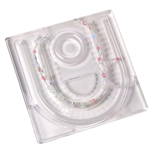 Acryl-Perlenbrett für Schmuckherstellung und Halsketten-Designs, Tablett mit Messbereichen, Perlenarbeitsplattform, Perlenarbeitsplattform, Perlenarbeitsplatz von NVOQILIN