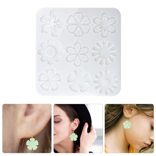 Blumen-Ohrring-Harzformen mit Löchern, Schmuck-Silikonformen für Ohrringe, Anhänger, Schmuckherstellung, Epoxidharz-Formen von NVOQILIN