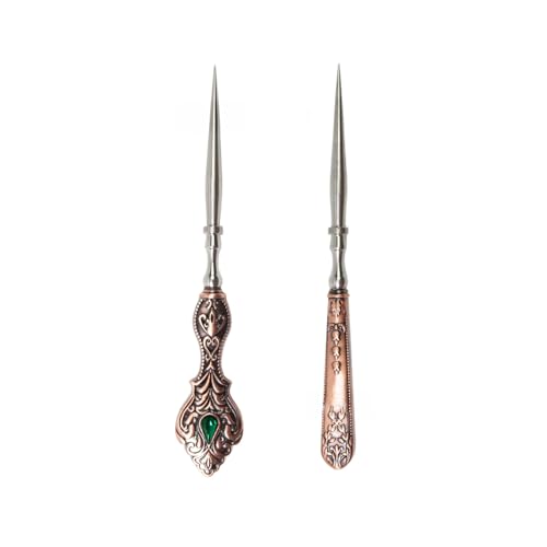 NVOQILIN 2 Stück Vintage-Nähahlen aus Metall, für Lederarbeiten, Handnähen, Nähen NVOQILIN 2 Stück Vintage-Nähahlen aus Metall, für Lederarbeiten, Handnähen, Nähen von NVOQILIN