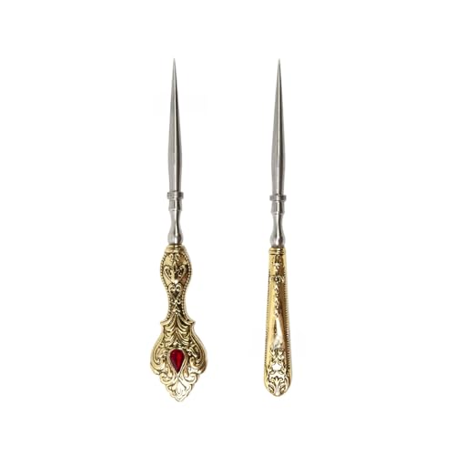 NVOQILIN 2 Stück Vintage-Nähahlen aus Metall, für Lederarbeiten, Handnähen, Nähen NVOQILIN 2 Stück Vintage-Nähahlen aus Metall, für Lederarbeiten, Handnähen, Nähen von NVOQILIN
