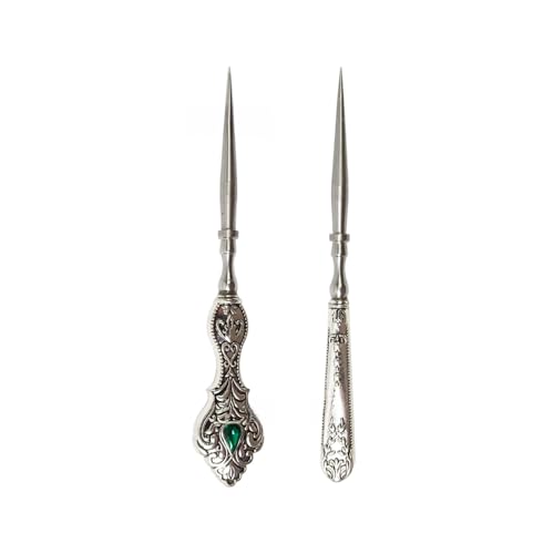 NVOQILIN 2 Stück Vintage-Nähahlen aus Metall, für Lederarbeiten, Handnähen, Nähen NVOQILIN 2 Stück Vintage-Nähahlen aus Metall, für Lederarbeiten, Handnähen, Nähen von NVOQILIN