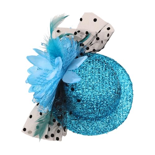 NVOQILIN Fascinator aus Netzstoff im Stil der 20er-Jahre, mit Blumen-Clipon, Maskeraden, Cocktail-Party, Verkleidungszubehör, viktorianische Teeparty von NVOQILIN